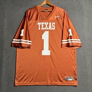 Vintage Texas Longhorns Jersey Mens XL Orange Football Nike #1 NCAA Team College